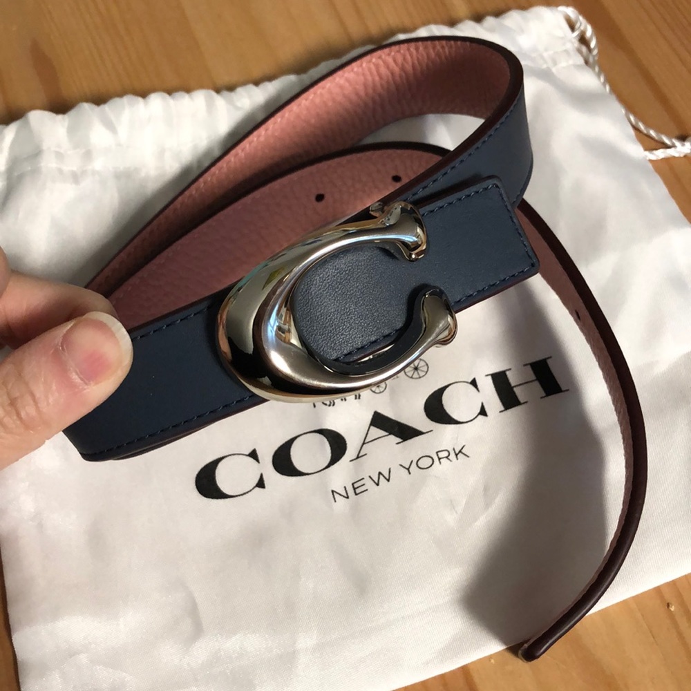 Coach reversible belt blue with pink brand new